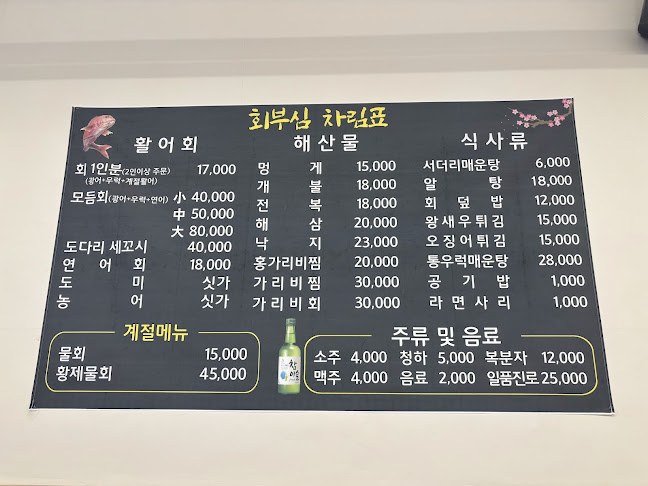 회부심 (Korean style raw fish)